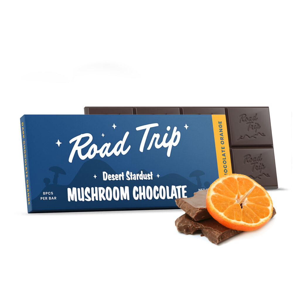 Road Trip Mushroom Chocolate Dark Orange – Legal Functional Edible for Mood and Focus Road Trip Mushroom Chocolate Dark Orange – Legal Functional Edible for Mood and Focus