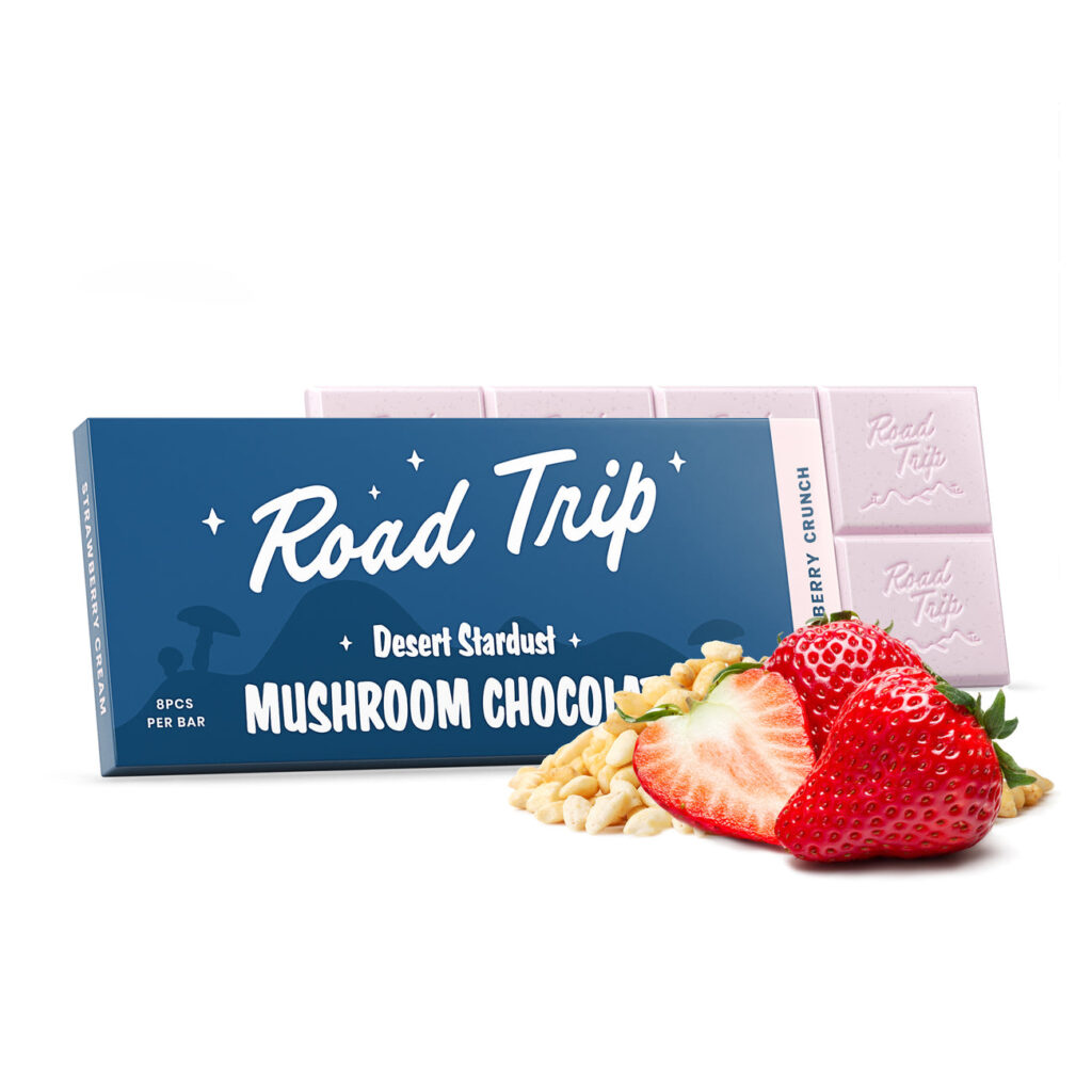 Road Trip Mushroom Chocolate Strawberry Crunch – Legal Functional Edible for Mood and Focus Road Trip Mushroom Chocolate Strawberry Crunch – Legal Functional Edible for Mood and Focus