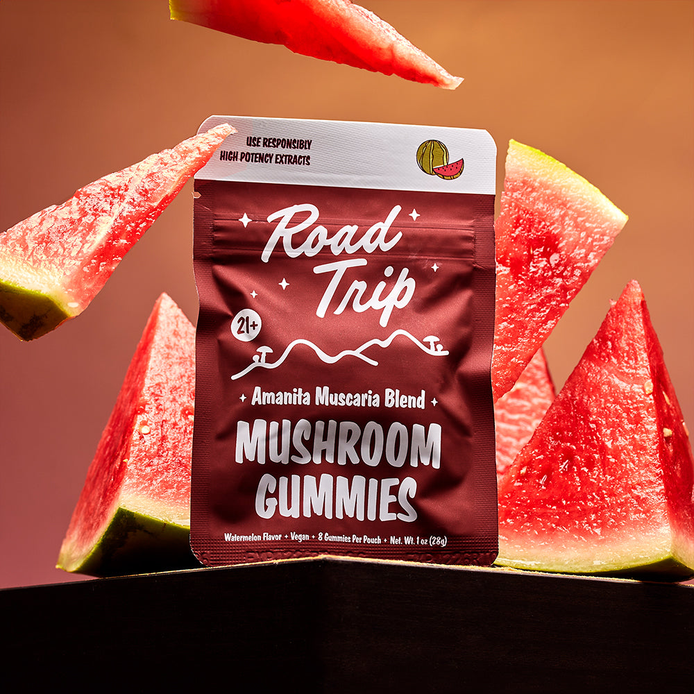 Road Trip Amanita Mushroom Gummies Watermelon – Legal Edibles for Calm and Clarity Road Trip Amanita Mushroom Gummies Watermelon – Legal Edibles for Calm and Clarity