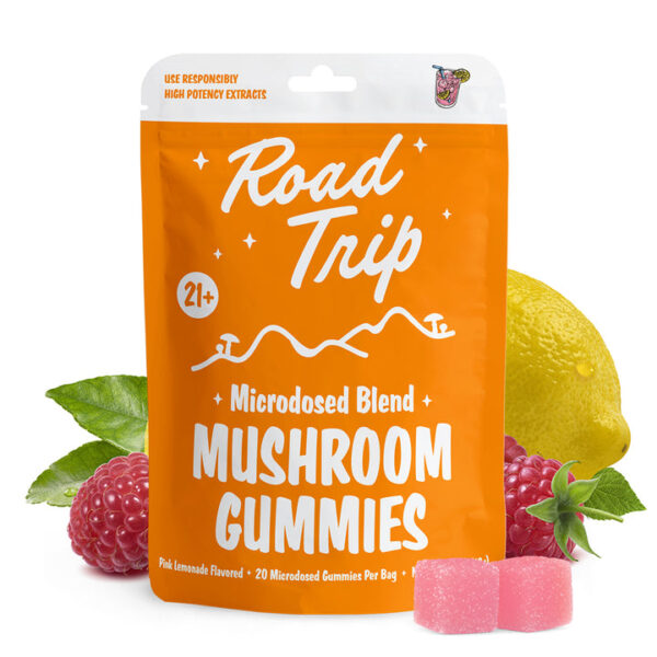 Road Trip Microdosed Mushroom Gummies Pink Lemonade – Legal Edibles for Calm and Clarity Road Trip Microdosed Mushroom Gummies Pink Lemonade – Legal Edibles for Calm and Clarity